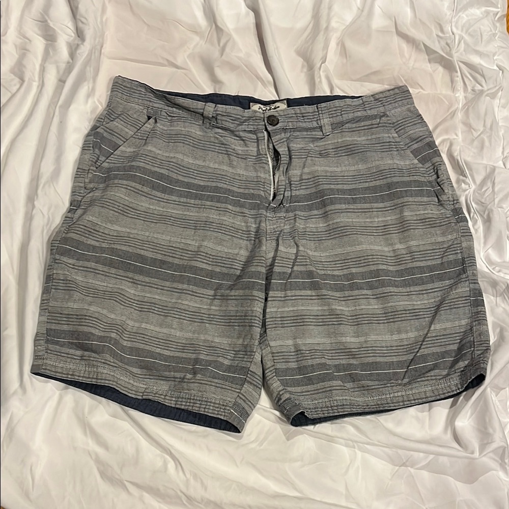 Gray Striped Casual Shorts